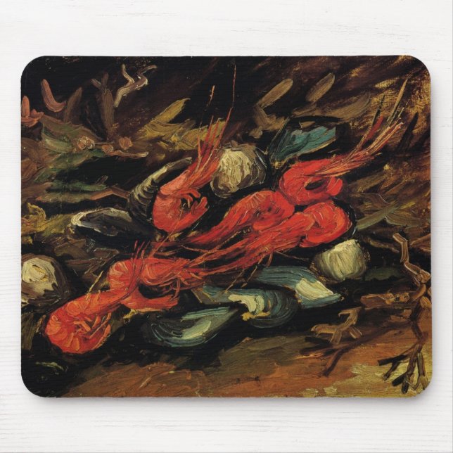 Vincent van Gogh - Still Life Mussels and Shrimp Mouse Pad (Front)