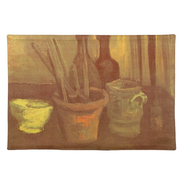 Vincent van Gogh - Still Life Paintbrushes in Pot Cloth Placemat (Front)