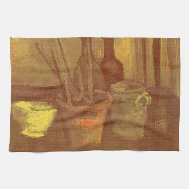 Vincent van Gogh - Still Life Paintbrushes in Pot Kitchen Towel (Horizontal)