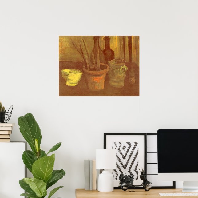 Vincent van Gogh - Still Life Paintbrushes in Pot Poster (Home Office)