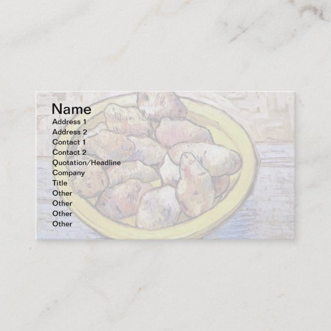 Vincent Van Gogh - Still Life Potatoes Fine Art Business Card (Front)