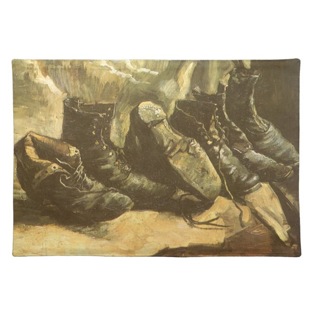 Vincent van Gogh - Still Life Three Pairs of Shoes Cloth Placemat (Front)