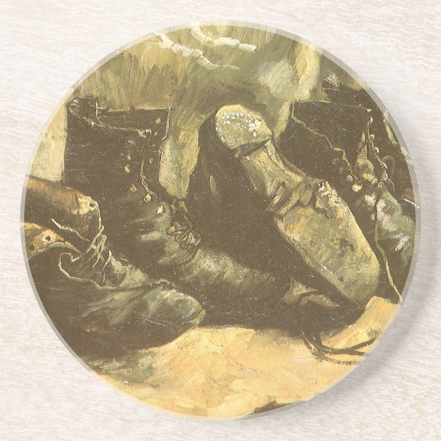 Vincent van Gogh - Still Life Three Pairs of Shoes Drink Coaster (Front)