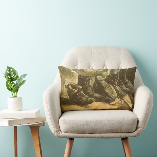 Vincent van Gogh - Still Life Three Pairs of Shoes Lumbar Pillow (Chair)