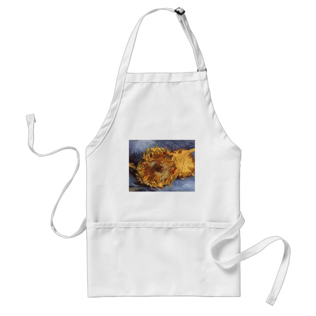 Vincent van Gogh - Still Life: Two Cut Sunflowers Adult Apron (Front)