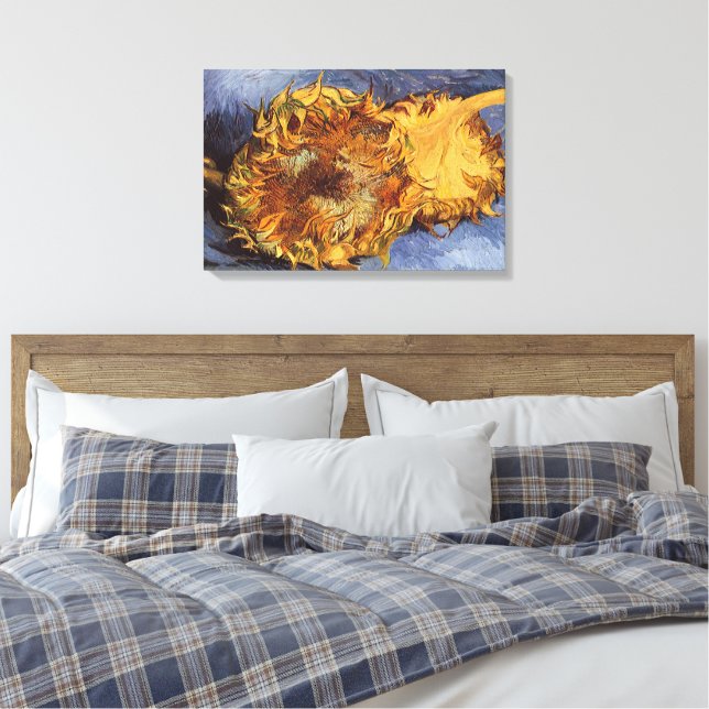 Vincent van Gogh - Still Life: Two Cut Sunflowers Canvas Print (Insitu(Bedroom))
