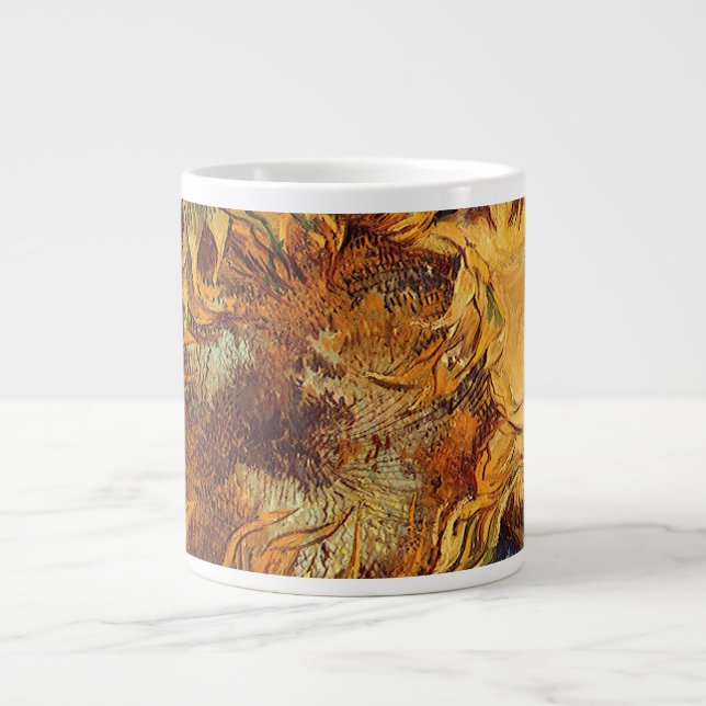Vincent van Gogh - Still Life: Two Cut Sunflowers Large Coffee Mug (Front)