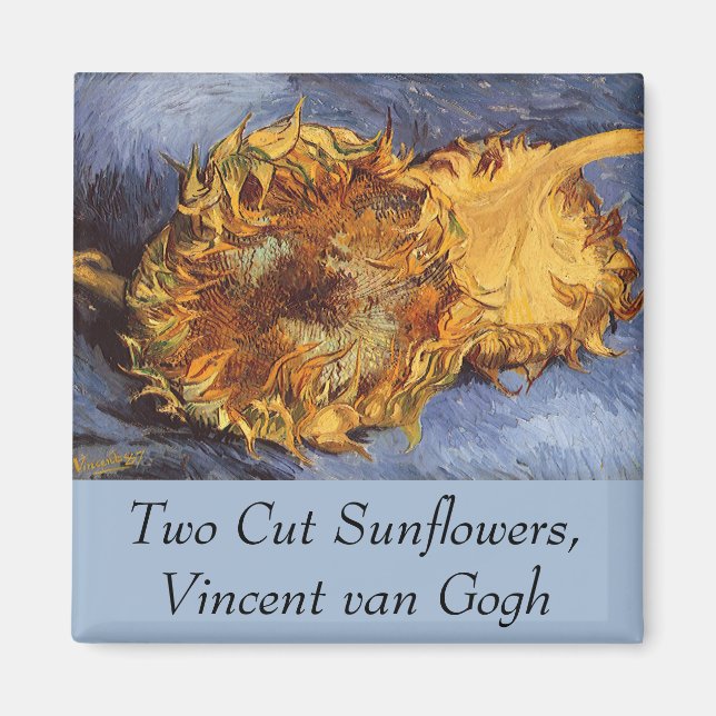 Vincent van Gogh - Still Life: Two Cut Sunflowers Magnet (Front)
