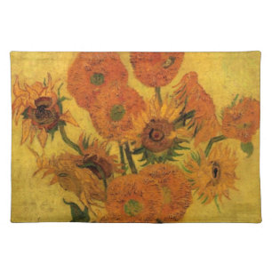 Vincent van Gogh Still Life Vase w 15 Sunflowers Cloth Placemat