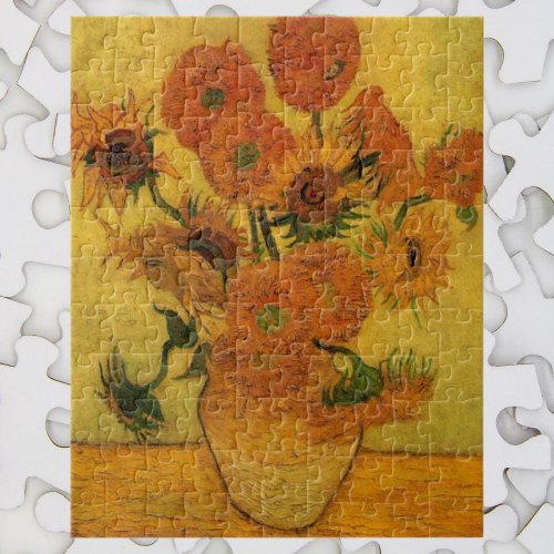 Vincent van Gogh Still Life Vase w 15 Sunflowers Jigsaw Puzzle