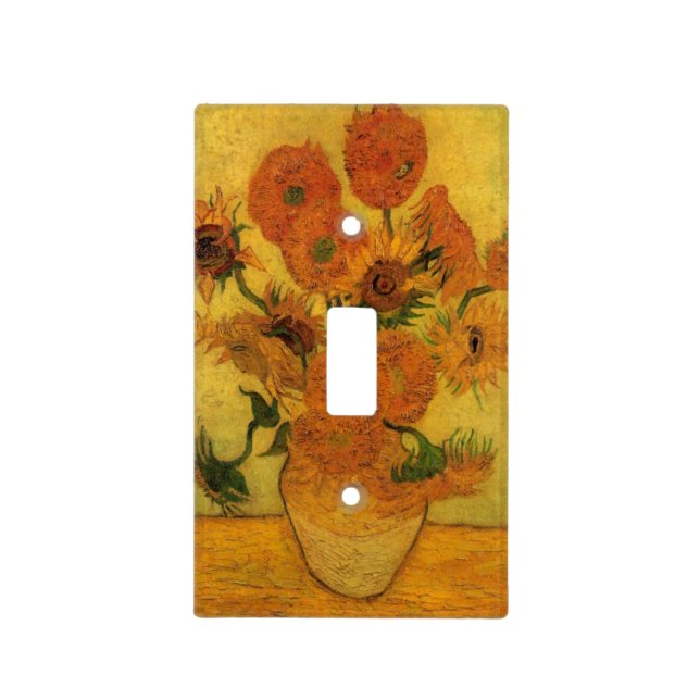 Vincent van Gogh Still Life Vase w 15 Sunflowers Light Switch Cover (Front)