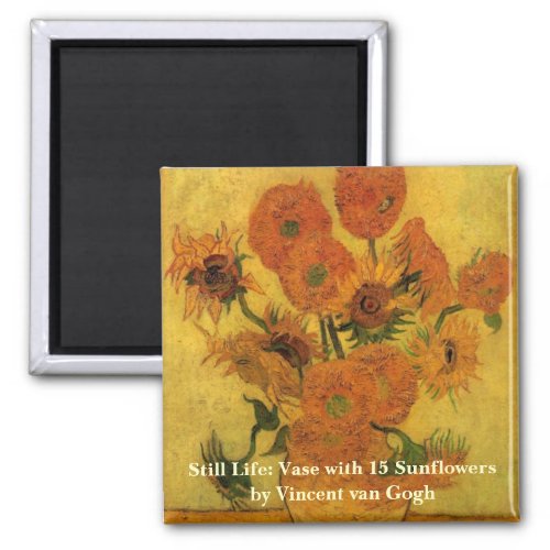 Vincent van Gogh Still Life Vase w 15 Sunflowers Magnet