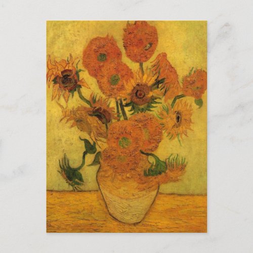 Vincent van Gogh Still Life Vase w 15 Sunflowers Postcard