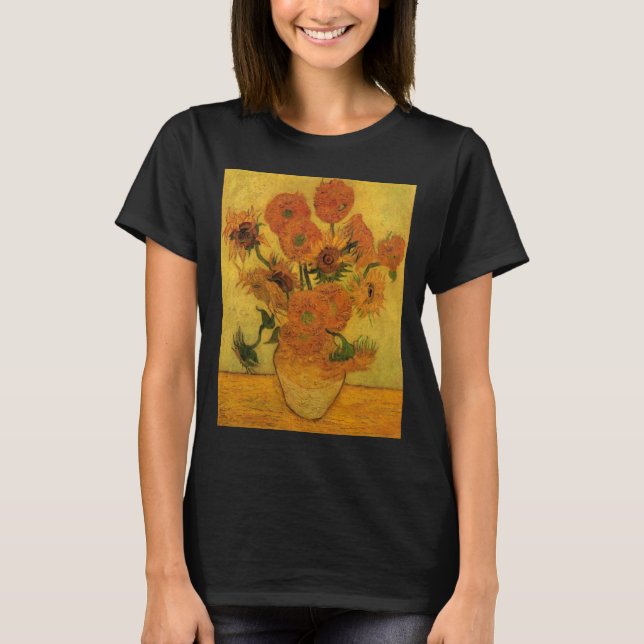 Vincent van Gogh Still Life Vase w 15 Sunflowers T-Shirt (Front)