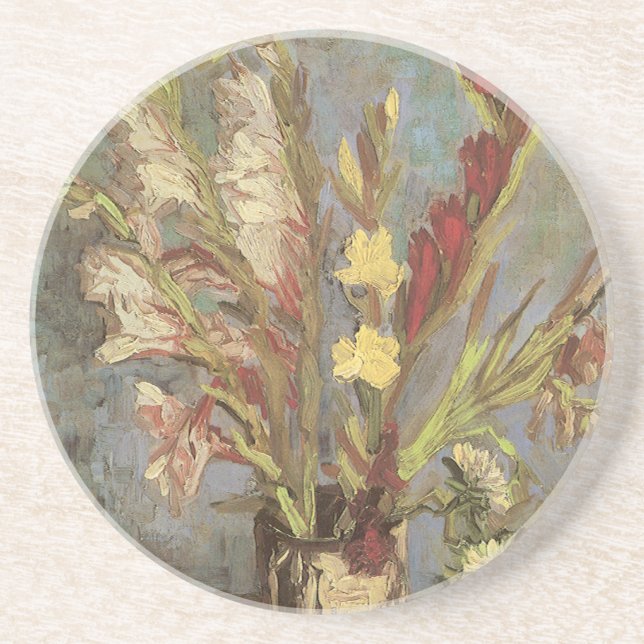 Vincent van Gogh - Still Life Vase with Gladioli Sandstone Coaster (Front)