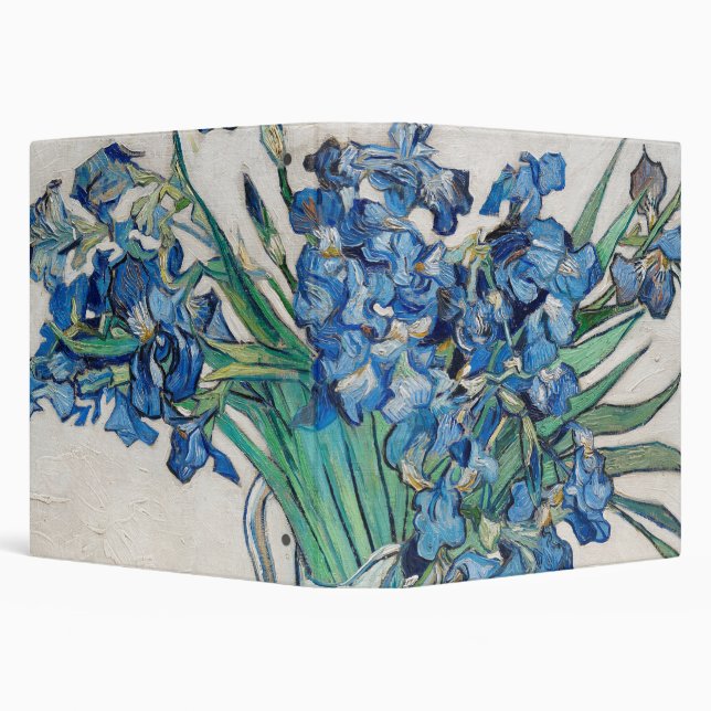 Vincent van Gogh - Still Life: Vase with Irises 3 Ring Binder (Background)