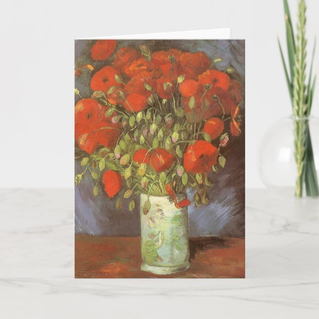 Vincent van Gogh Still Life Vase with Red Poppies Card (Front)