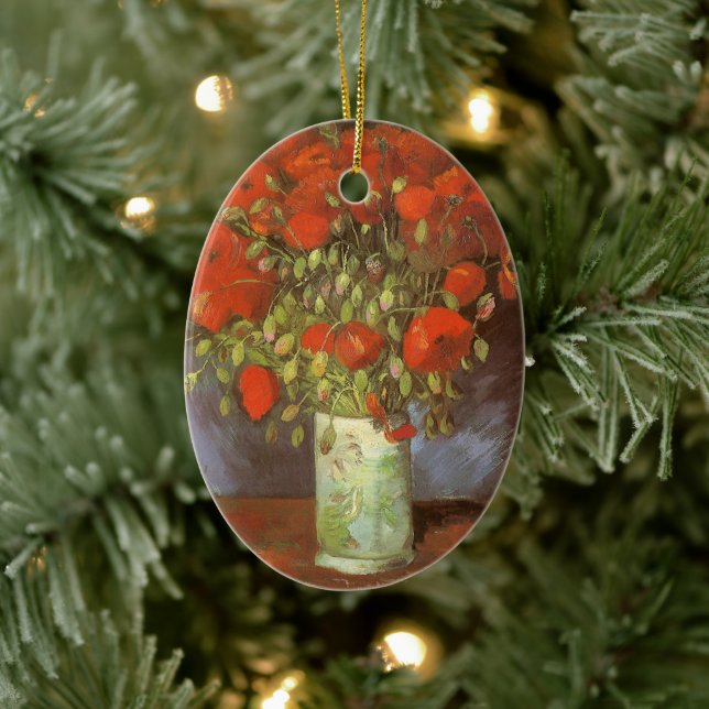 Vincent van Gogh Still Life Vase with Red Poppies Ceramic Ornament (Tree)