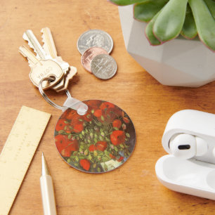 Vincent van Gogh Still Life Vase with Red Poppies Keychain