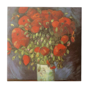 Vincent van Gogh Still Life Vase with Red Poppies Tile