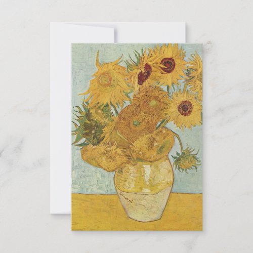 Vincent van Gogh Still Life Vase with Sunflowers  Thank You Card