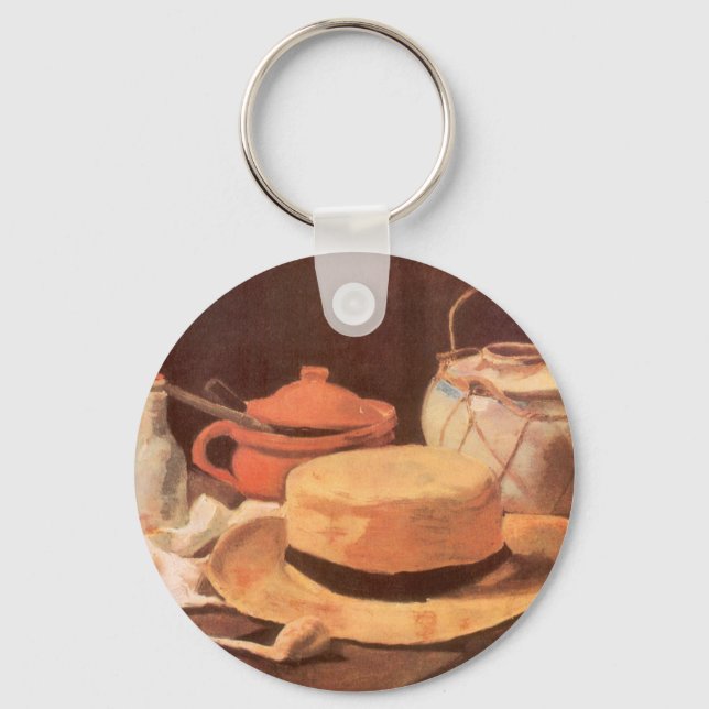 Vincent van Gogh - Still Life w Yellow Straw Hat Keychain (Front)