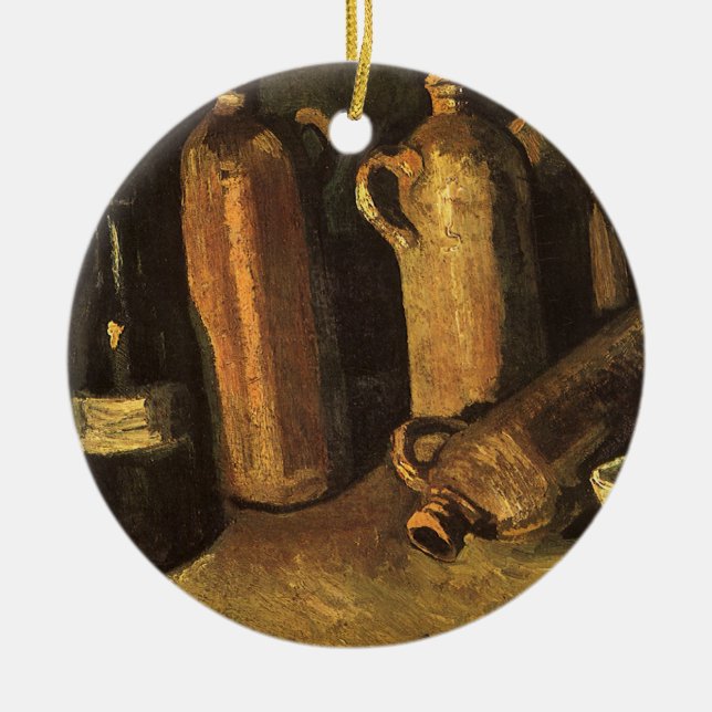Vincent van Gogh - Still Life with 4 Stone Bottles Ceramic Ornament (Front)