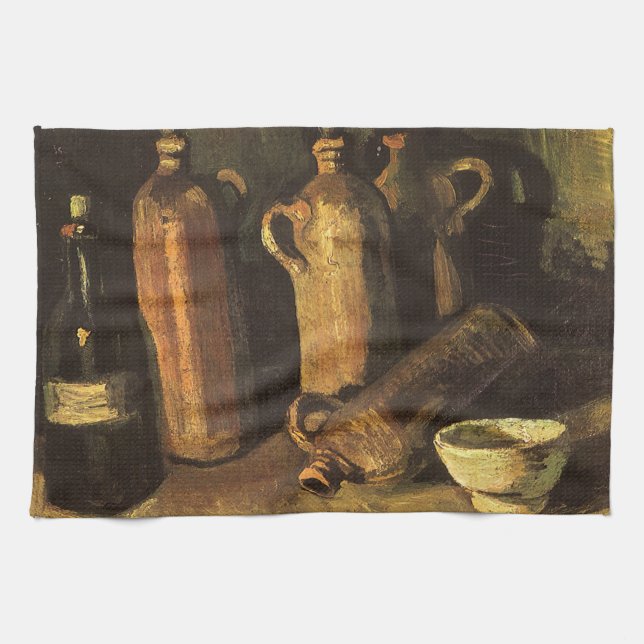 Vincent van Gogh - Still Life with 4 Stone Bottles Kitchen Towel (Horizontal)