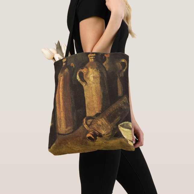 Vincent van Gogh - Still Life with 4 Stone Bottles Tote Bag (Close Up)