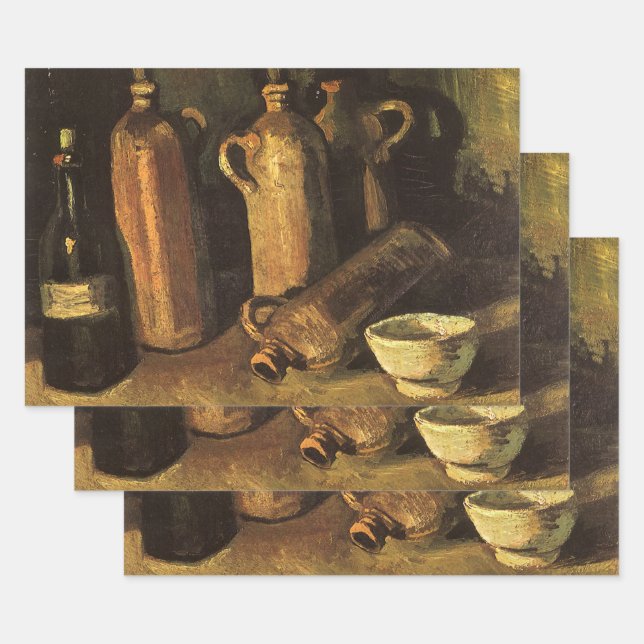 Vincent van Gogh - Still Life with 4 Stone Bottles Wrapping Paper Sheets (Set)