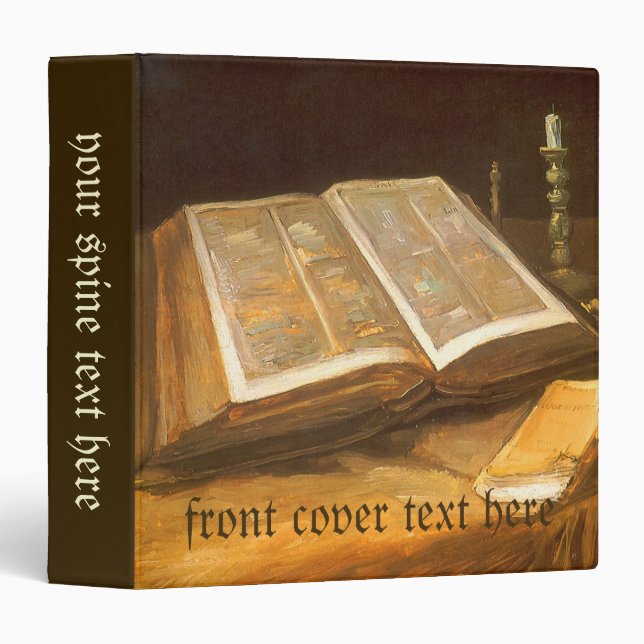 Vincent van Gogh - Still Life with Bible 3 Ring Binder (Front/Spine)