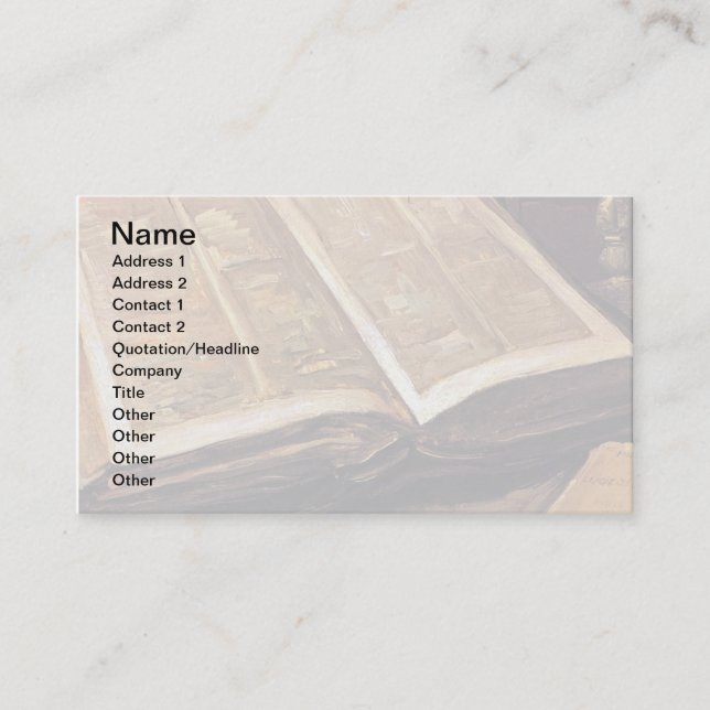 Vincent Van Gogh - Still Life With Bible Business Card (Front)