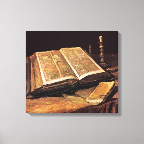 Vincent Van Gogh _ Still Life With Bible Canvas Print