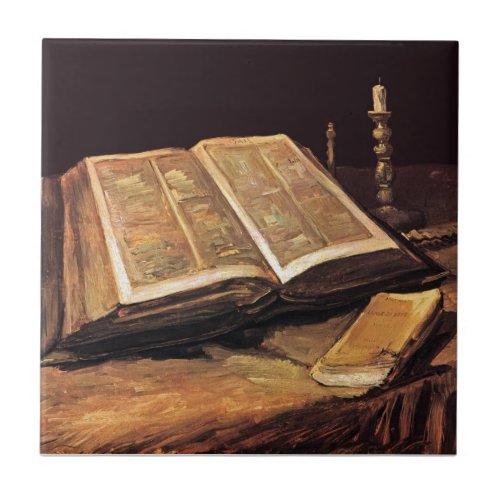 Vincent Van Gogh _ Still Life With Bible Ceramic Tile