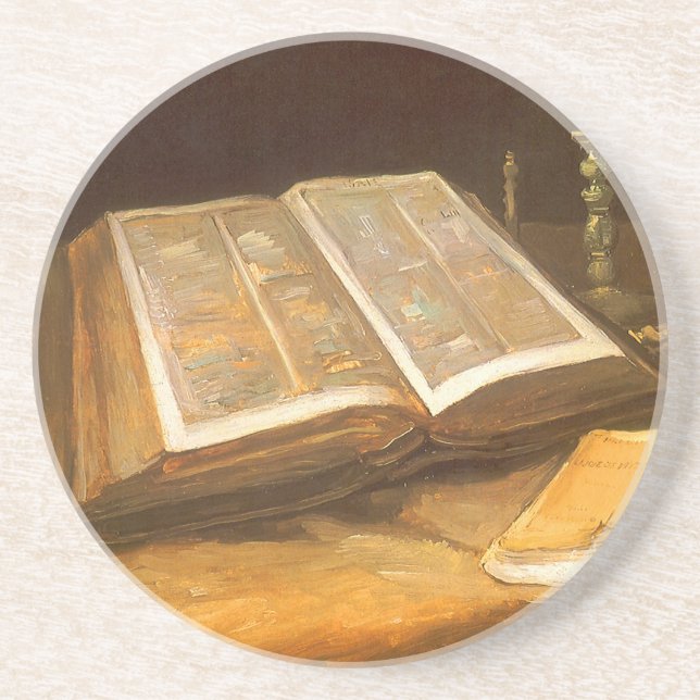 Vincent van Gogh - Still Life with Bible Drink Coaster (Front)