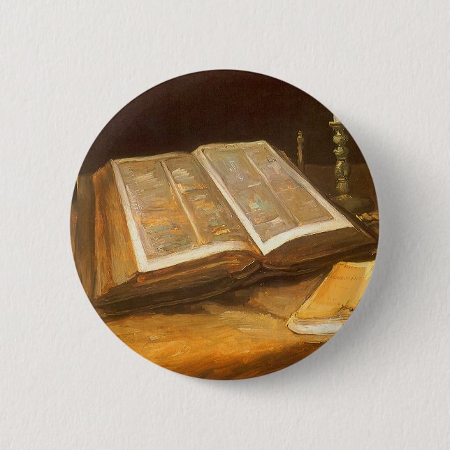 Vincent van Gogh - Still Life with Bible Pinback Button (Front)