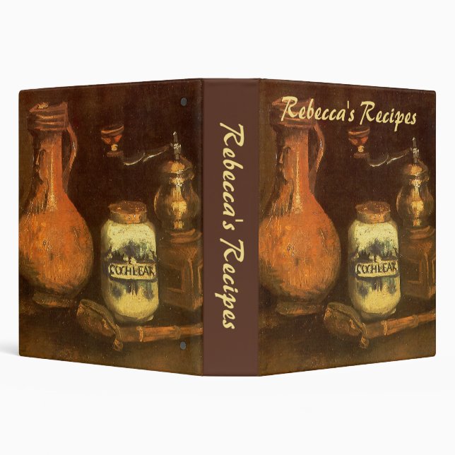 Vincent van Gogh - Still Life with Coffee Mill 3 Ring Binder (Background)