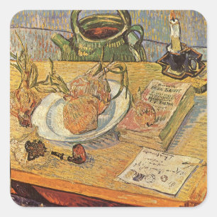 Vincent van Gogh - Still Life with Drawing Board Square Sticker