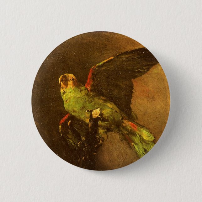 Vincent van Gogh - Still Life with Green Parrot Pinback Button (Front)