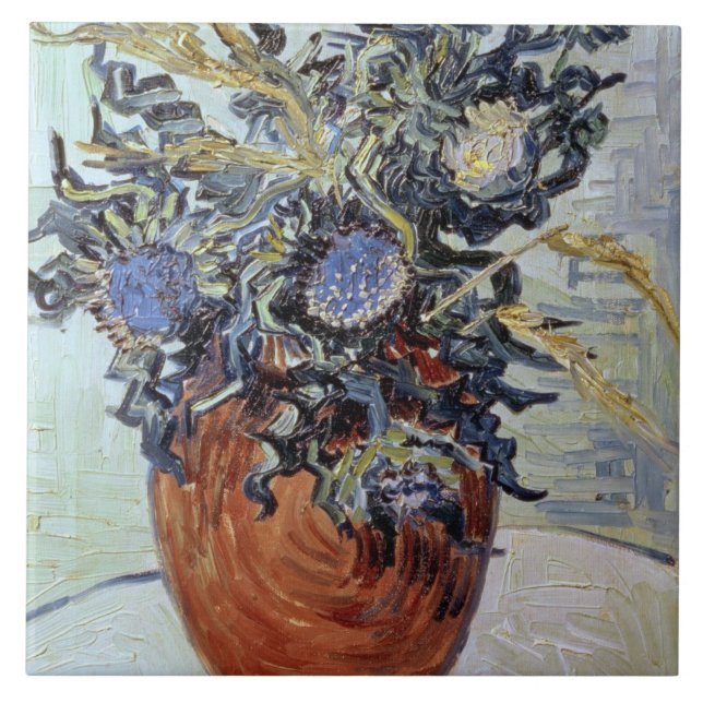 Vincent van Gogh | Still Life with Thistles, 1890 Ceramic Tile (Front)