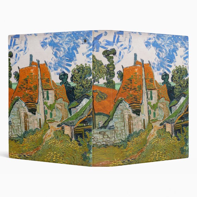 Vincent van Gogh - Street in Auvers-sur-Oise 3 Ring Binder (Background)
