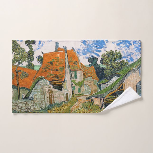Vincent van Gogh - Street in Auvers-sur-Oise Bath Towel Set (Hand Towel)
