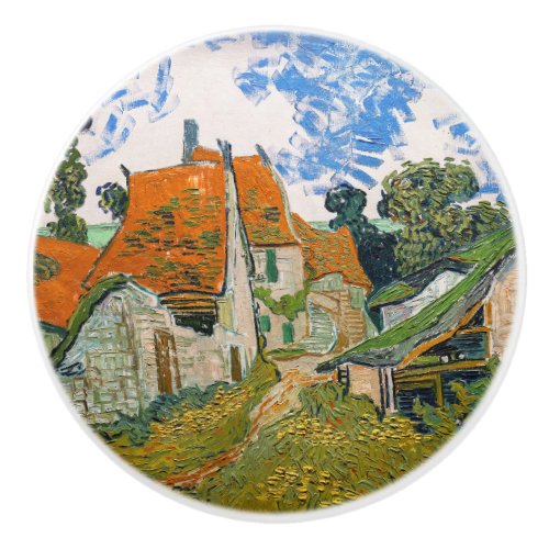 Vincent van Gogh _ Street in Auvers_sur_Oise Ceramic Knob
