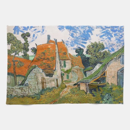 Vincent van Gogh _ Street in Auvers_sur_Oise Kitchen Towel