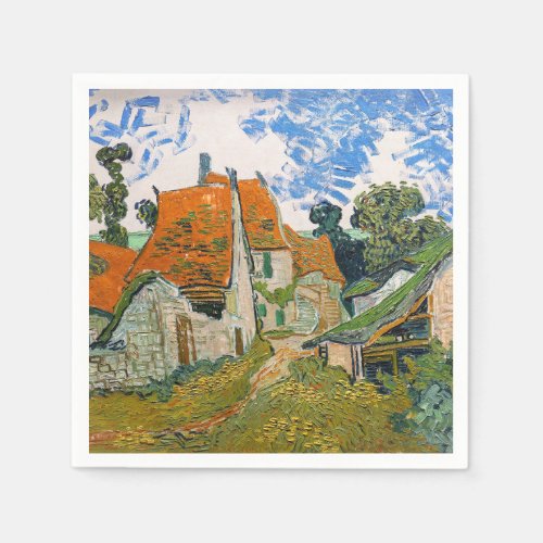 Vincent van Gogh _ Street in Auvers_sur_Oise Napkins