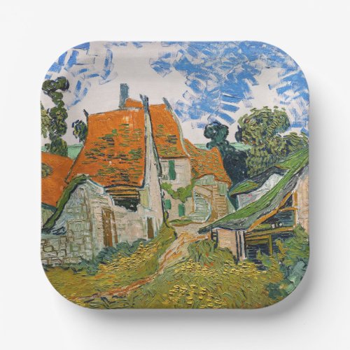 Vincent van Gogh _ Street in Auvers_sur_Oise Paper Plates