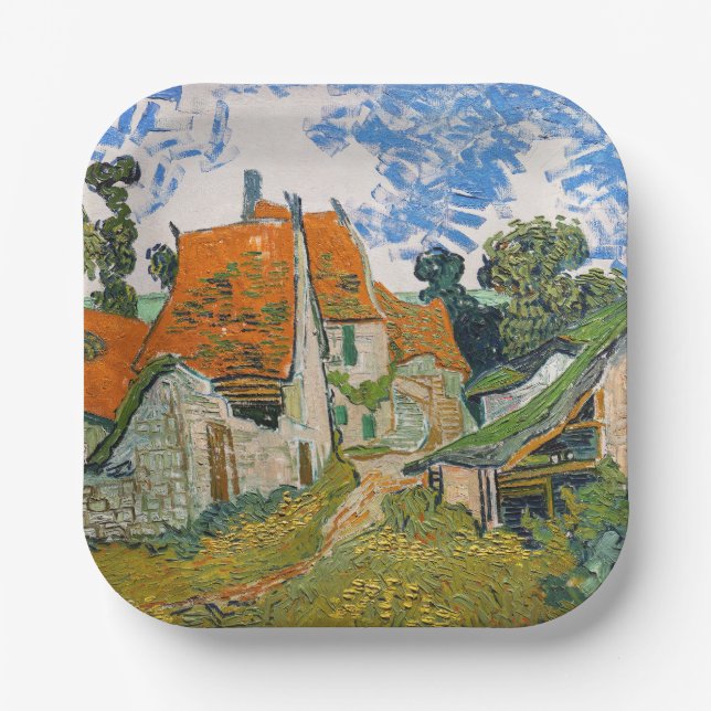 Vincent van Gogh - Street in Auvers-sur-Oise Paper Plates (Front)