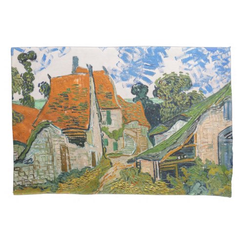 Vincent van Gogh _ Street in Auvers_sur_Oise Pillow Case