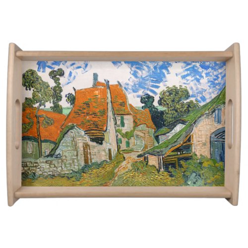 Vincent van Gogh _ Street in Auvers_sur_Oise Serving Tray