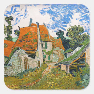 Vincent van Gogh - Street in Auvers-sur-Oise Square Sticker